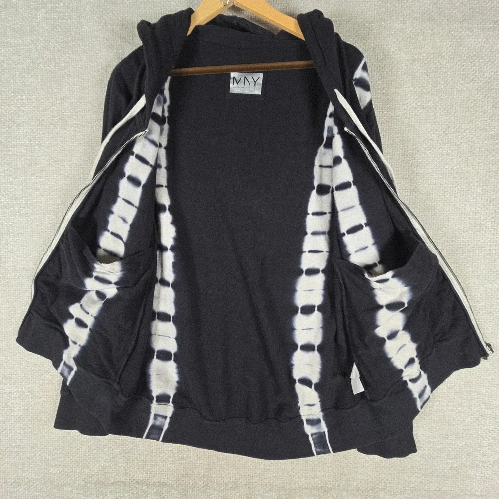 Marc New York Performance Womens XL Black Tie Dye Zip Up Hoodie Sweatshirt - Picture 5 of 7